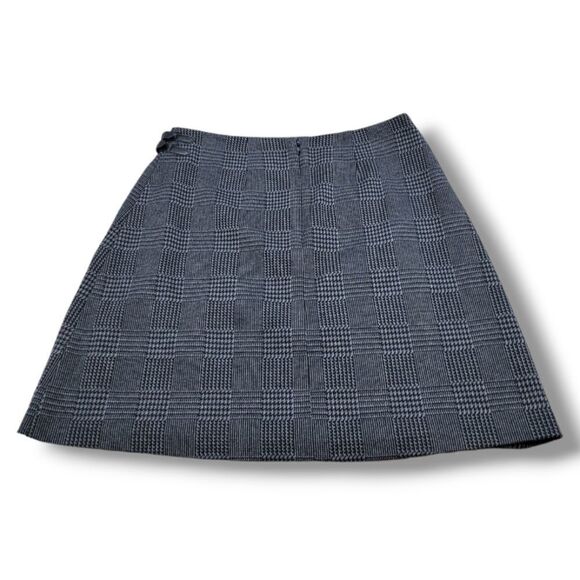 Vince Camuto Skirt Size 4 A-Line Skirt Faux Wrap Checkered Houndstooth Pattern - Picture 2 of 7